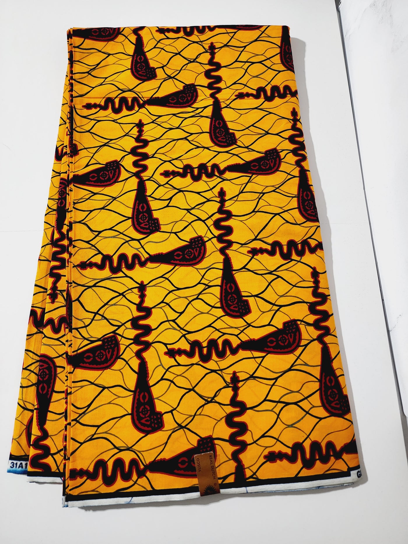 Yellow and Red Ankara Print Fabric, ACS0033