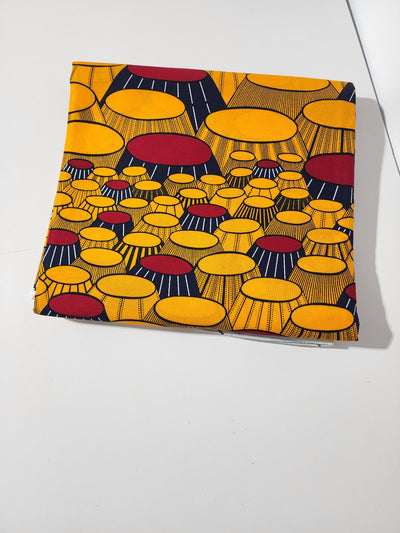 Yellow and Red Ankara Print Fabric, ACS00034