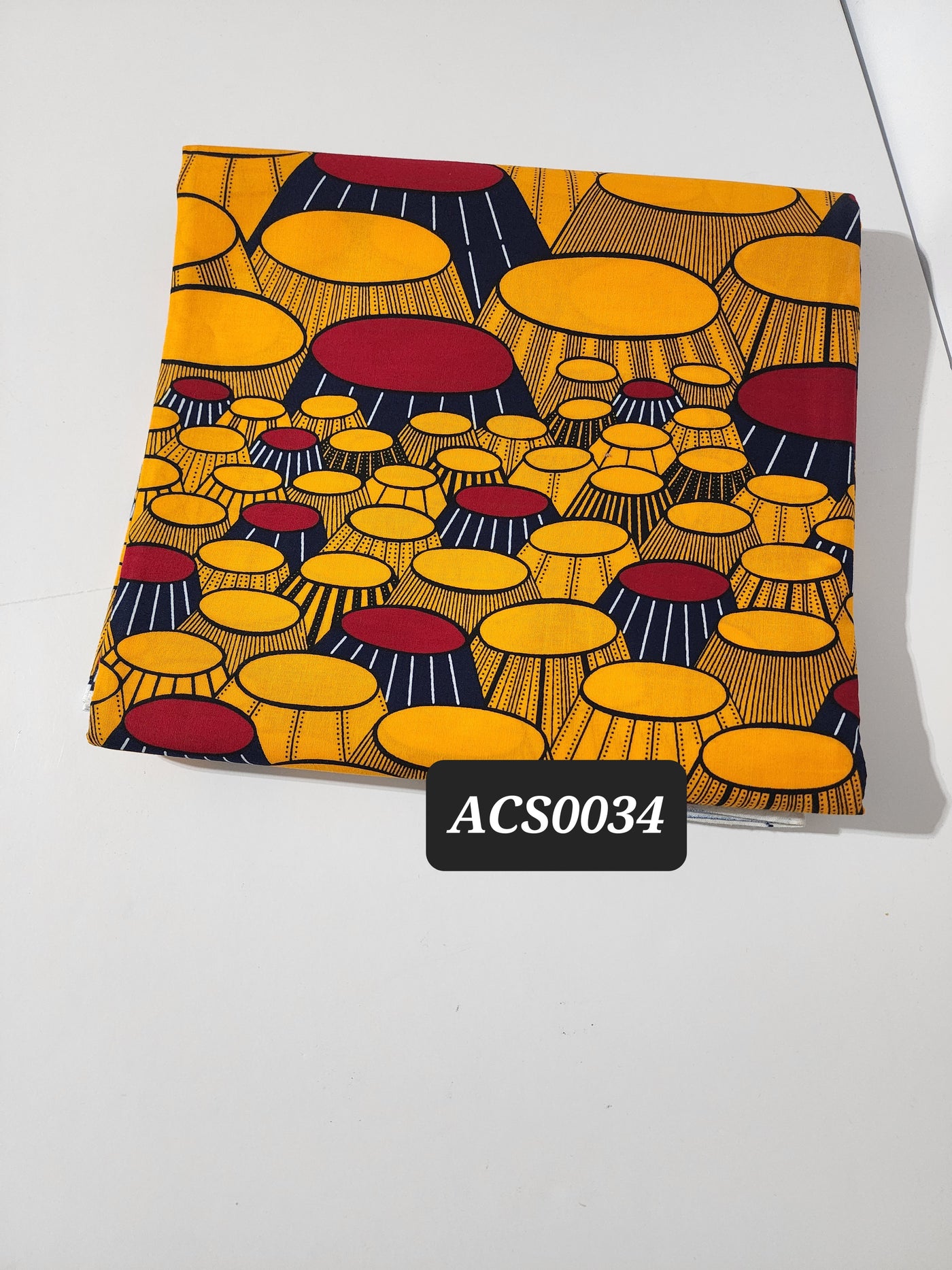 Yellow and Red Ankara Print Fabric, ACS00034