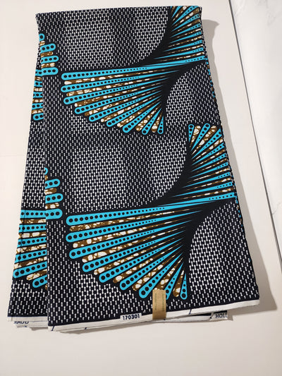 NavyBlue Ankara Print Fabric, ACS0035