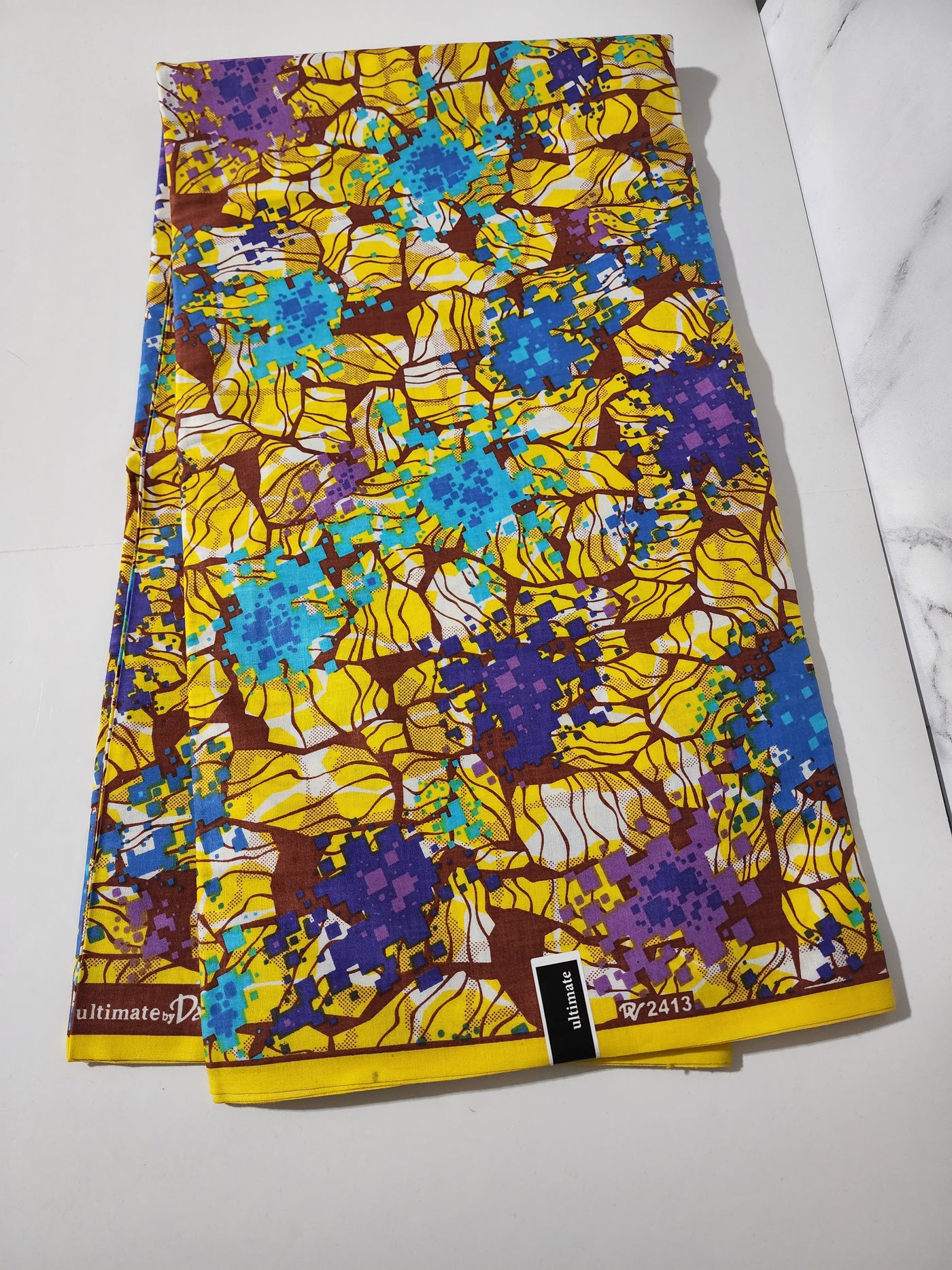 Yellow and Purple Daviva Ankara Print Fabric, ACS0060