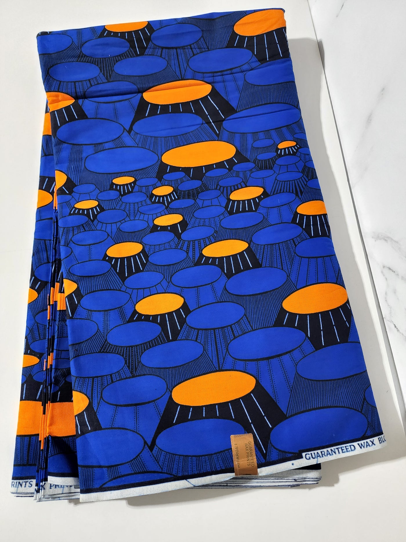 Blue and Orange Ankara Print Fabric, ACS0053