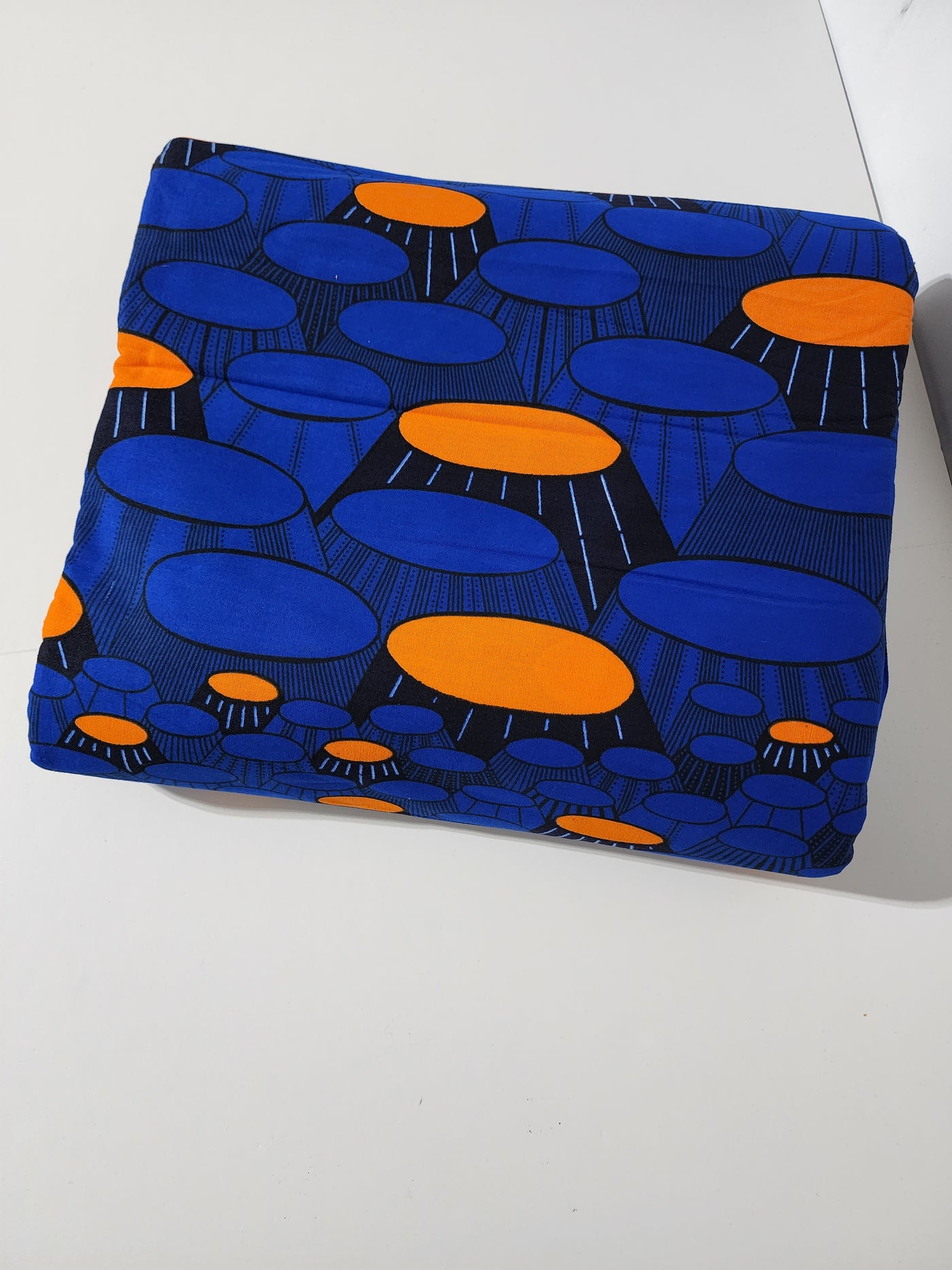 Blue and Orange Ankara Print Fabric, ACS0053