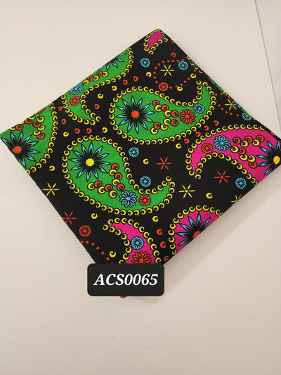 Black and Green Ankara Print Fabric, ACS0065