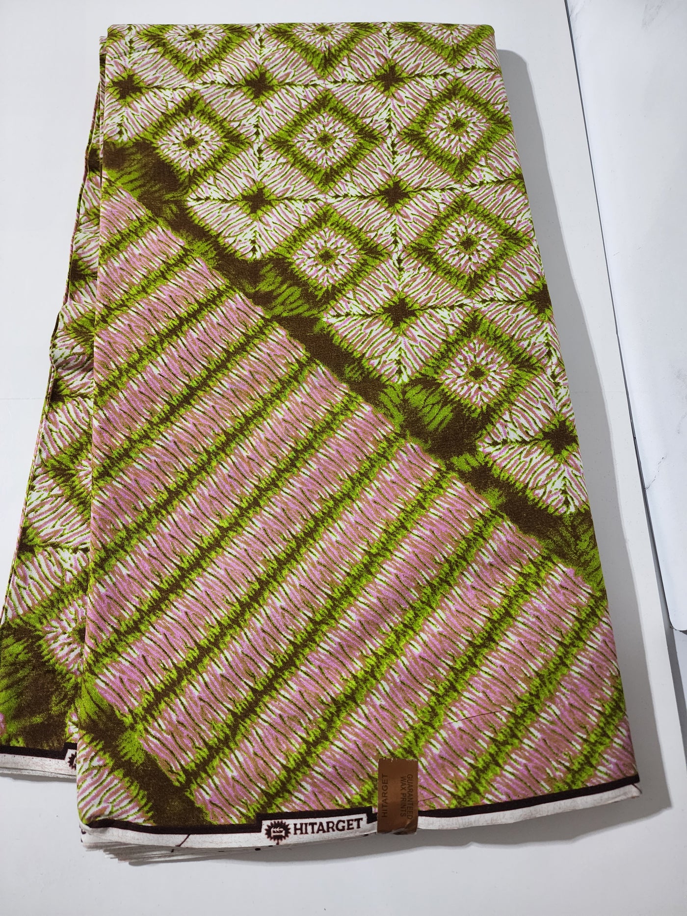 Pink and Green Batik Ankara Print Fabric, ACS0075
