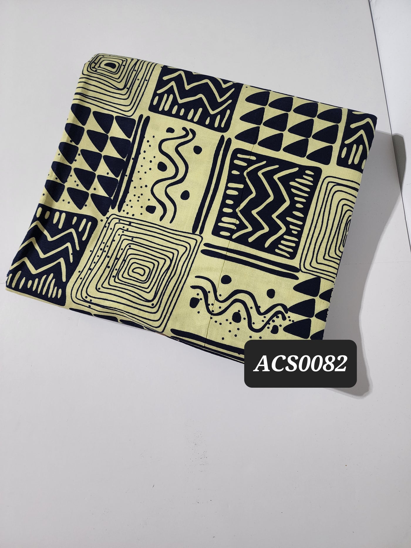 Cream and Navy Tribal Fabric, ACS0087
