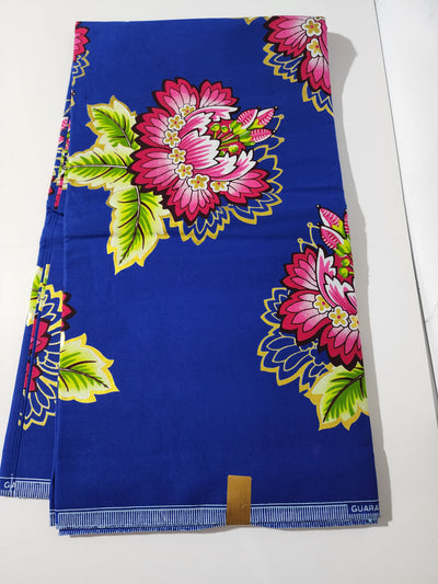 Blue and Pink Java Gold Ankara Fabric, ACS0084