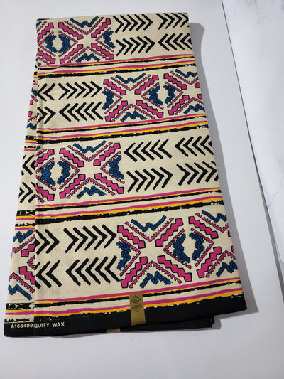 Cream and Pink Tribal Fabric, ACS0087