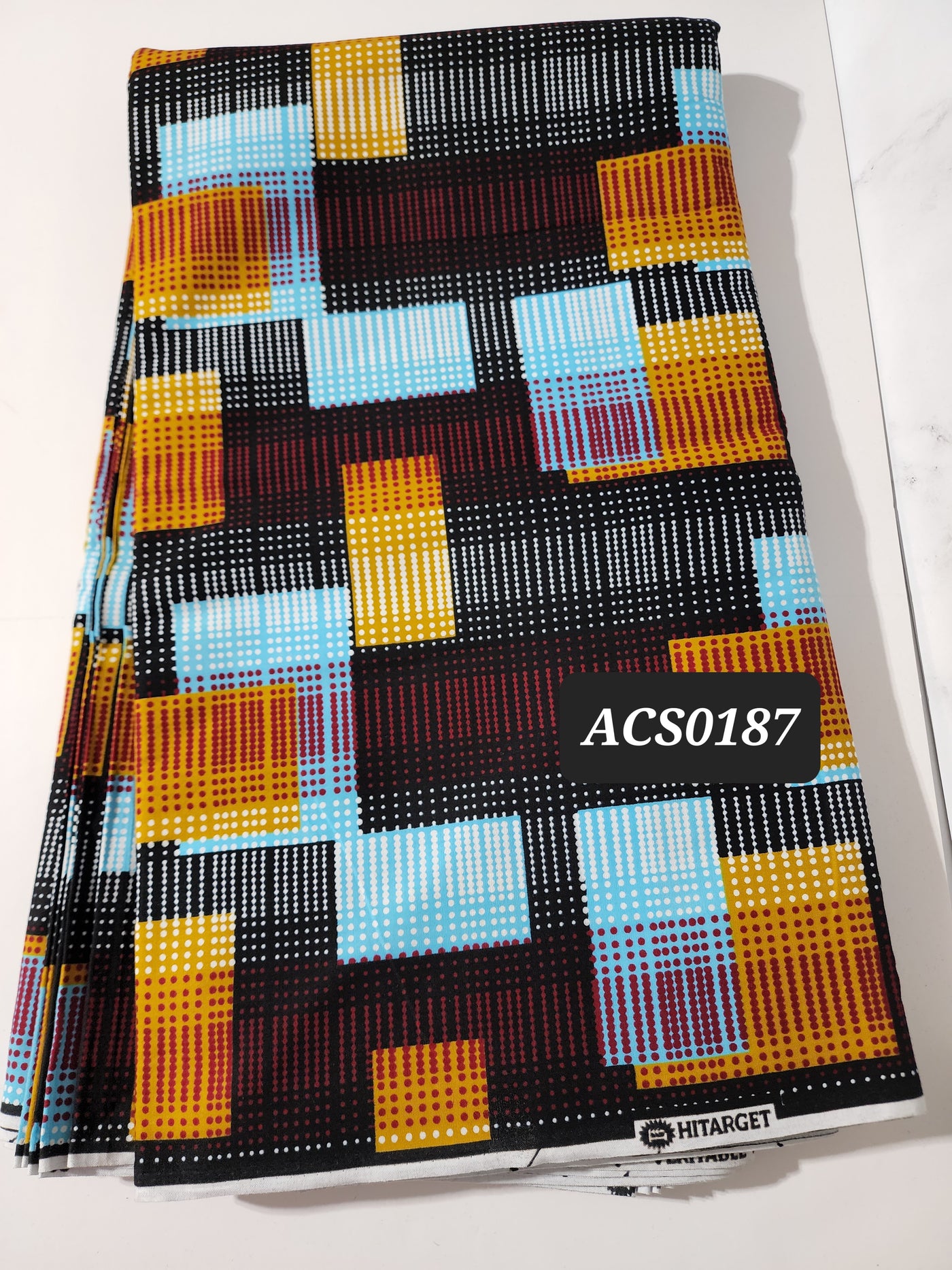 Brown and Blue Ankara Fabric, ACS0187