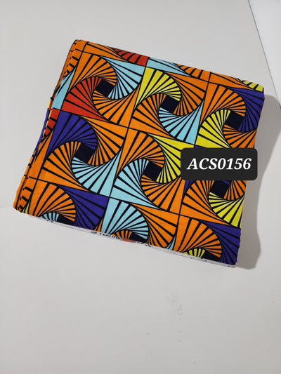 Orange and Blue Ankara Fabric, ACS0156