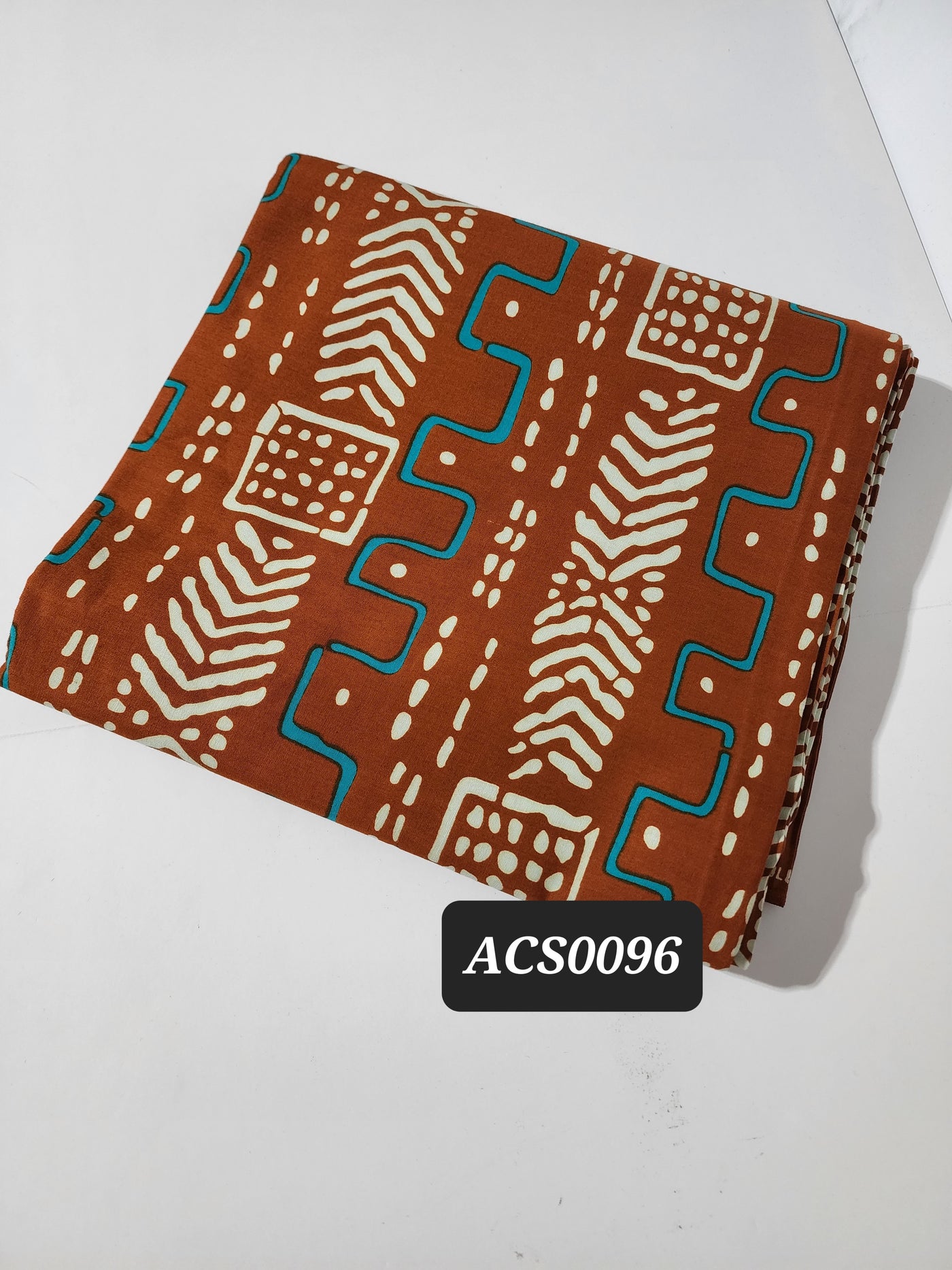 Burnt Orange Ankara Tribal Fabric, ACS0096