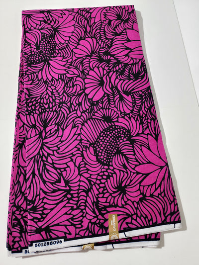 Magenta Ankara Print Fabric, ACS0094