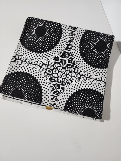 Black and White Ankara Fabric, ACS0177