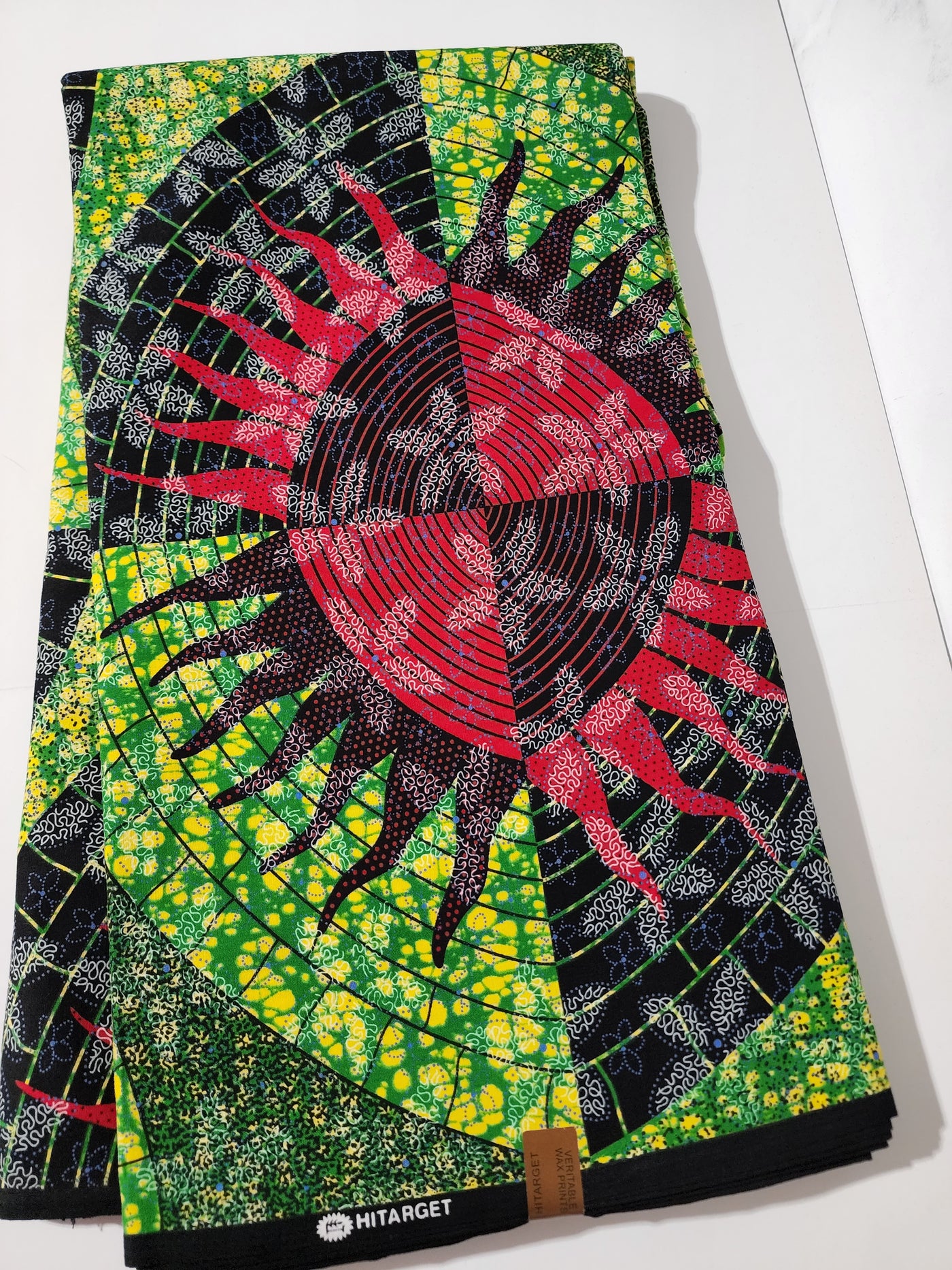 Green and Red Ankara Print Fabric, ACS0101