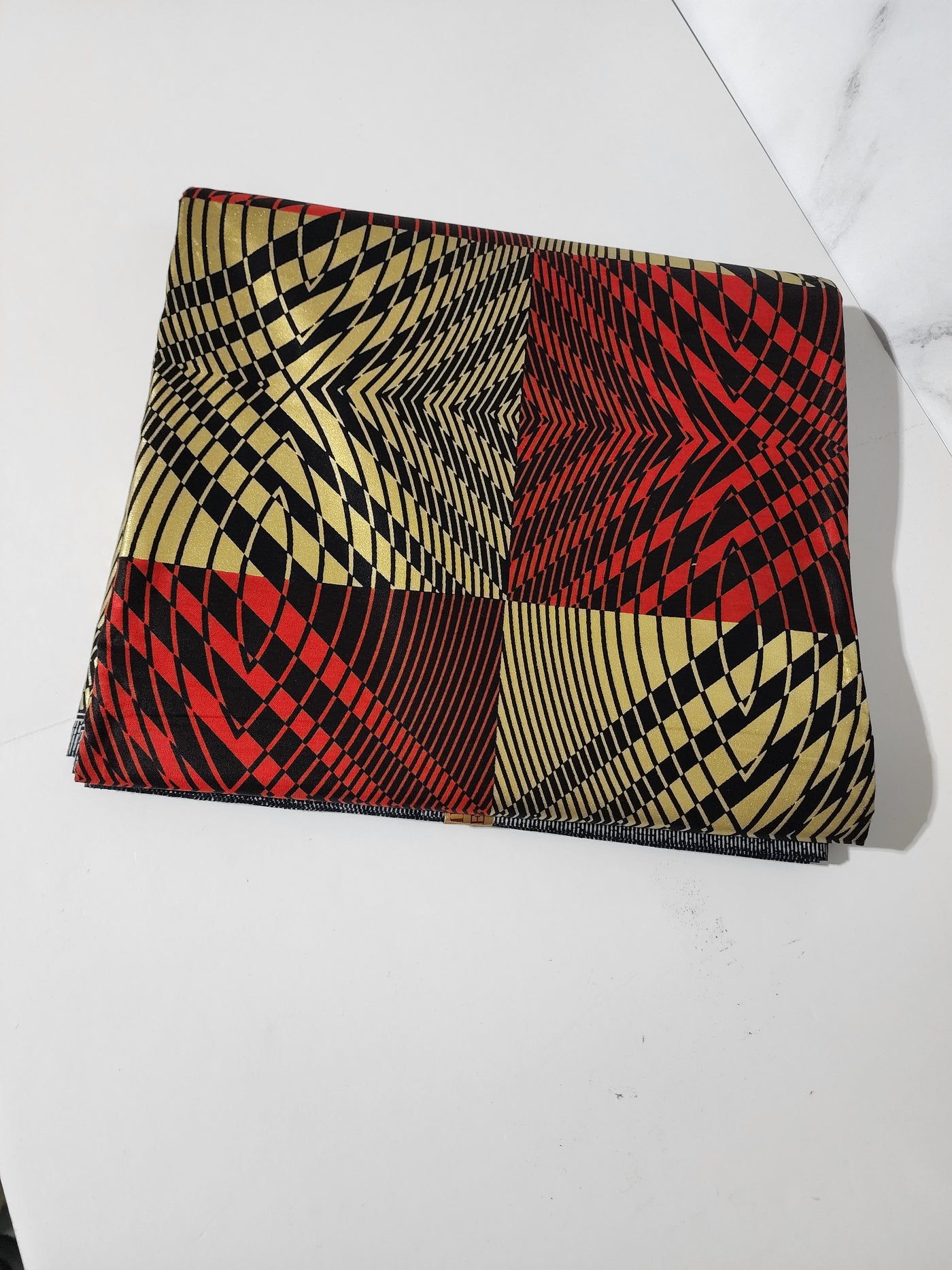 Red Java Gold Ankara Fabric, ACS0117