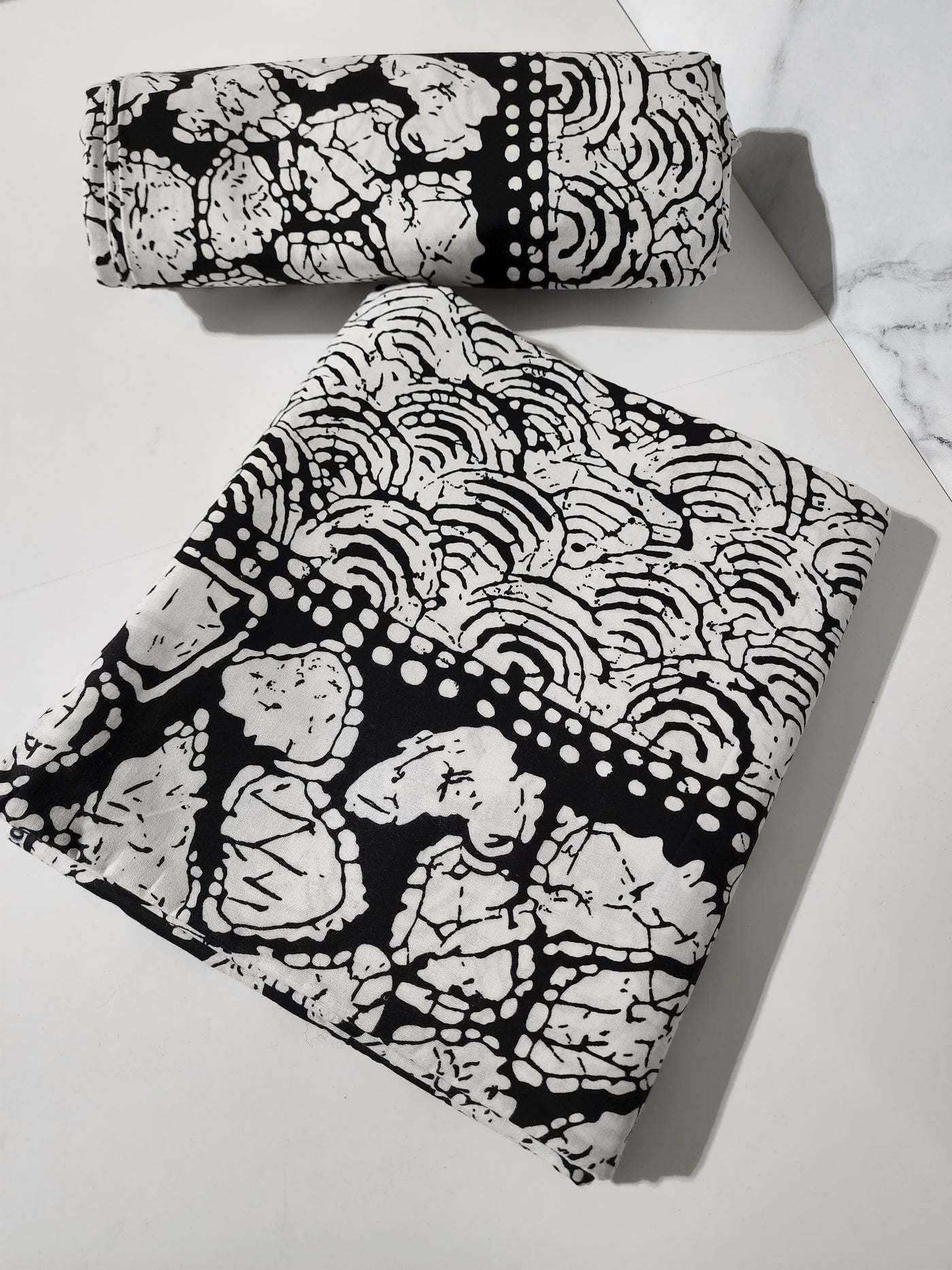 Black and White Ankara Fabric, ACS0118