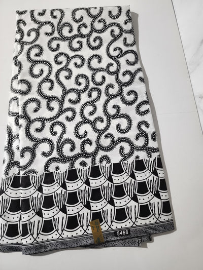 Black and White Ankara Fabric, ACS0119