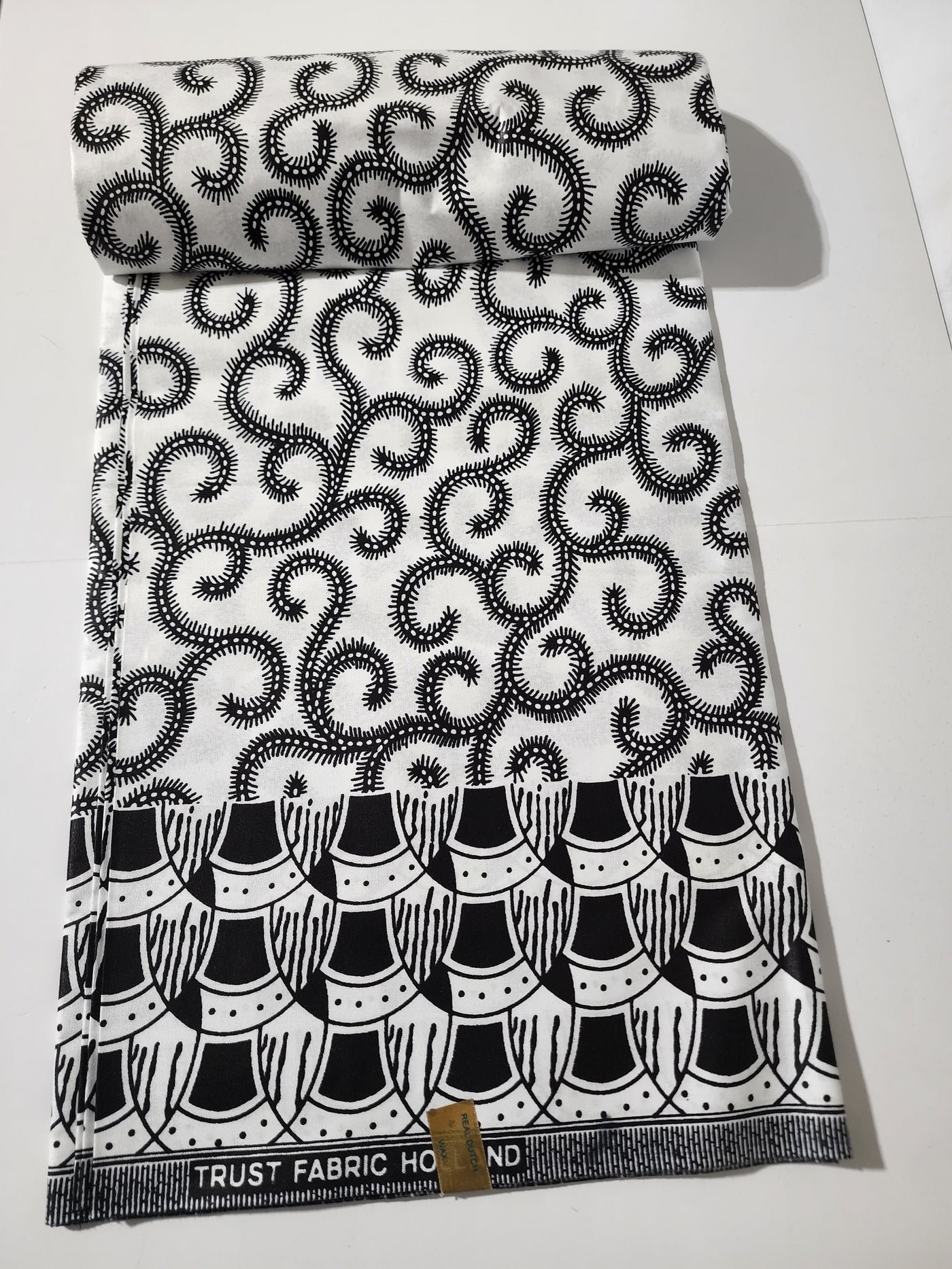Black and White Ankara Fabric, ACS0119