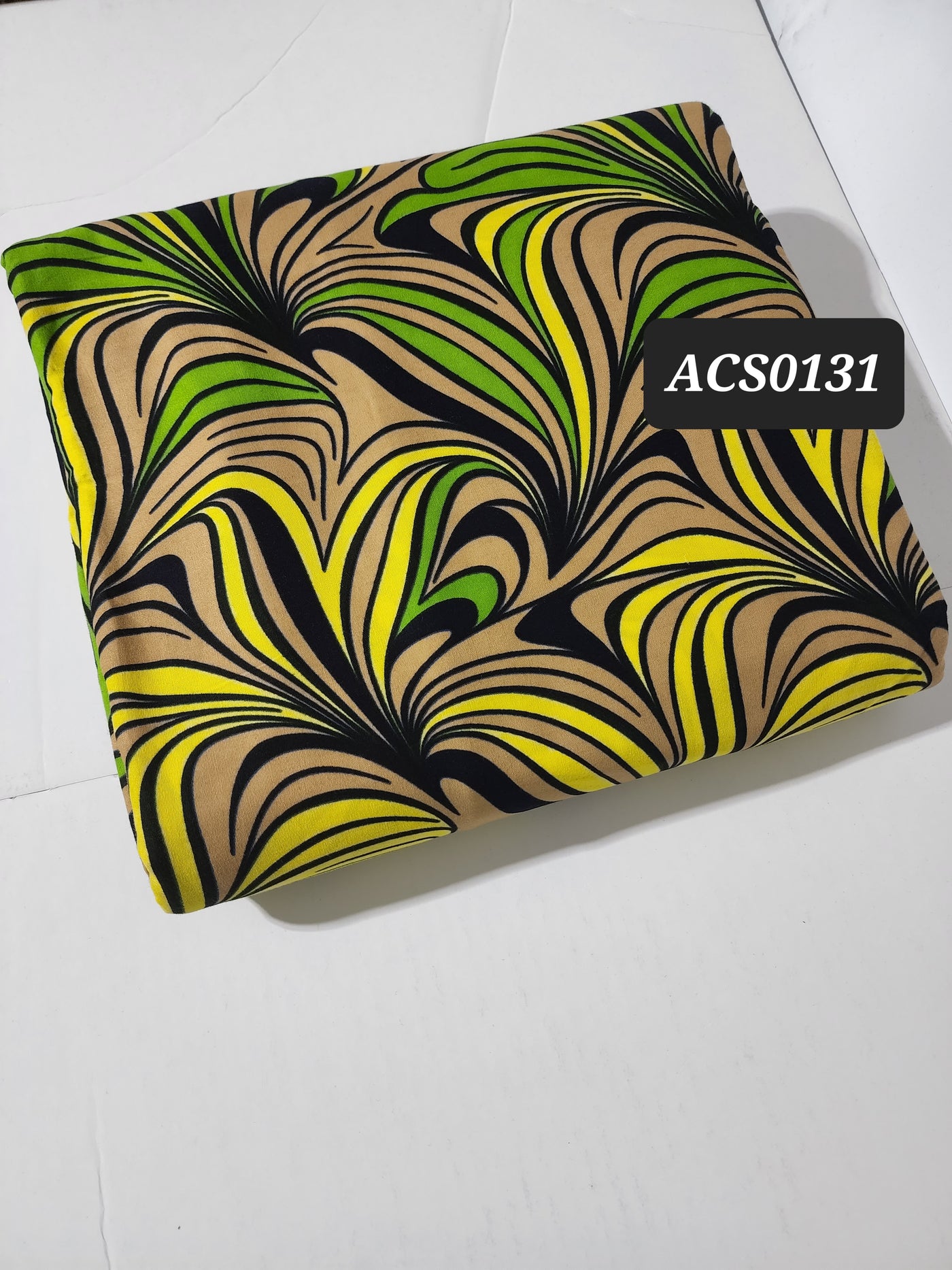 Yellow, Green and Black Ankara Fabric, ACS0131