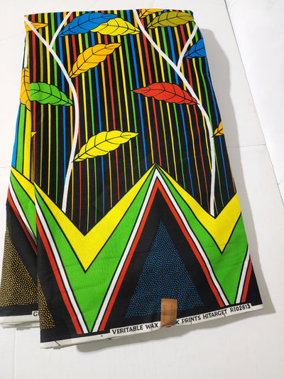 Black and Yellow Ankara Fabric, ACS0130