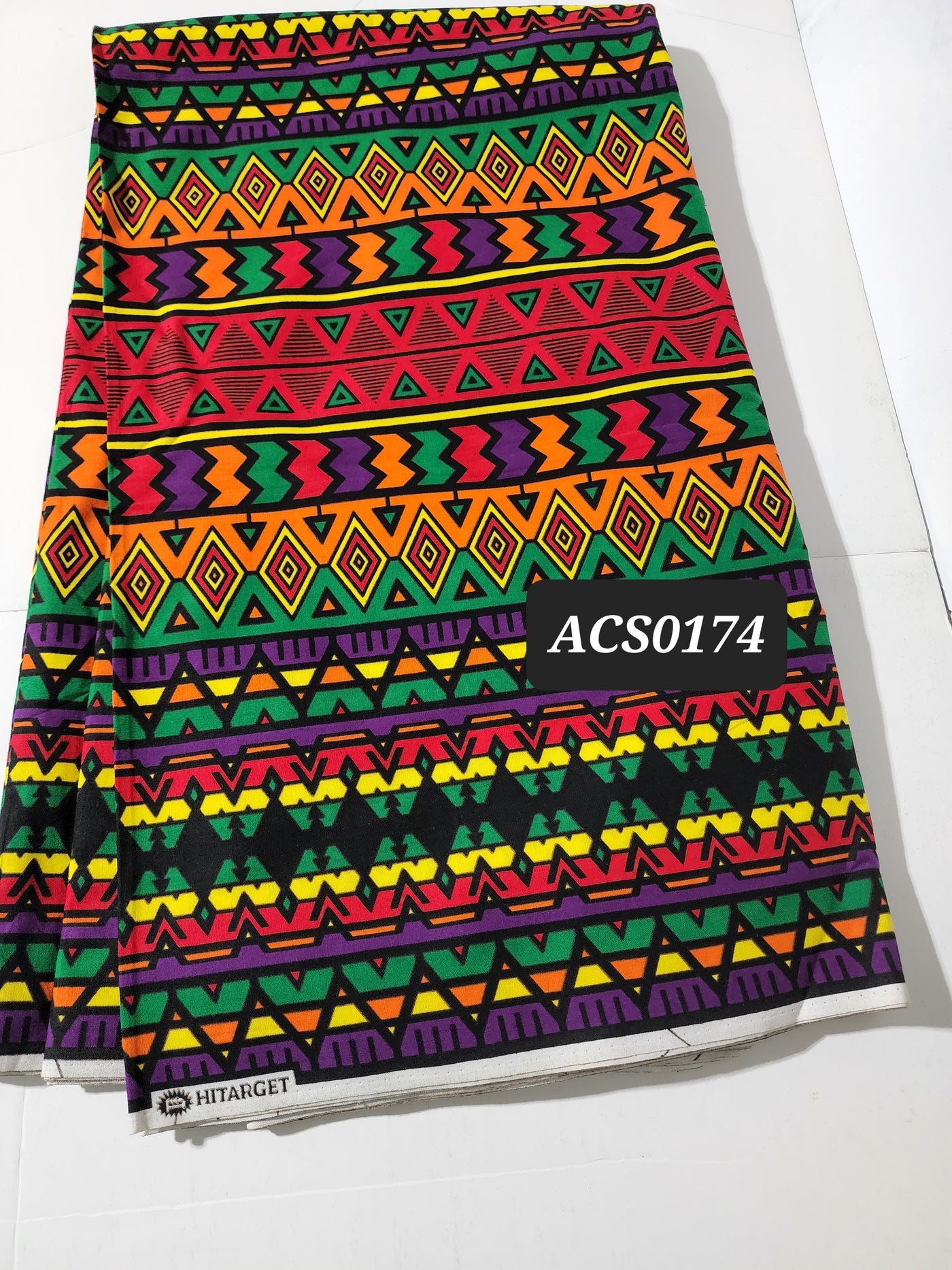 Orange and Green Ankara Fabric, ACS0174