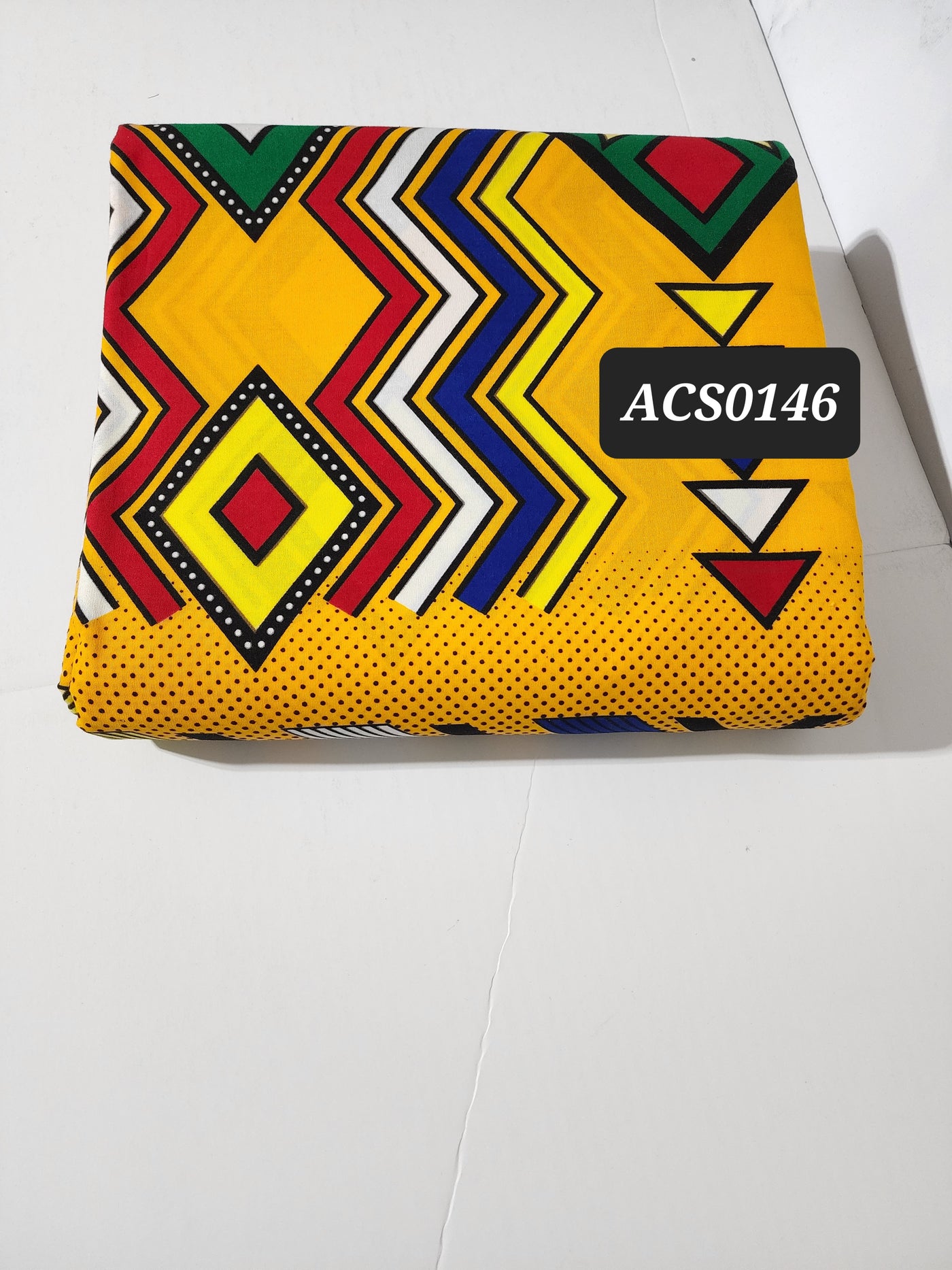 Yellow and Red Ankara Fabric, ACS0146
