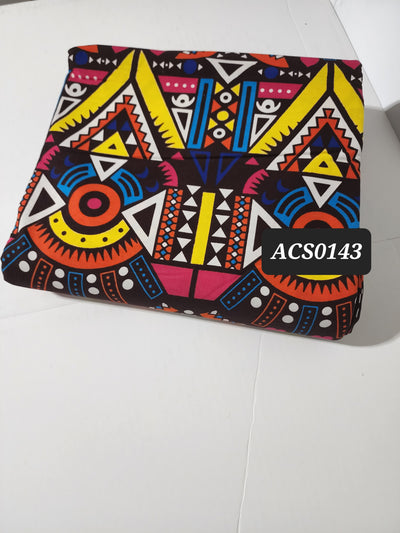 Brown and Yellow Tribal Ankara Fabric, ACS0143
