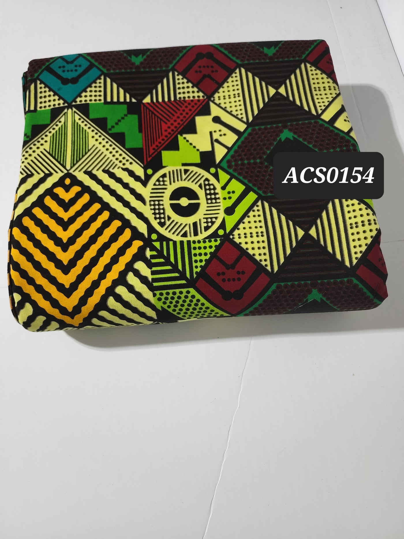 Green and Yellow Ankara Fabric, ACS0154