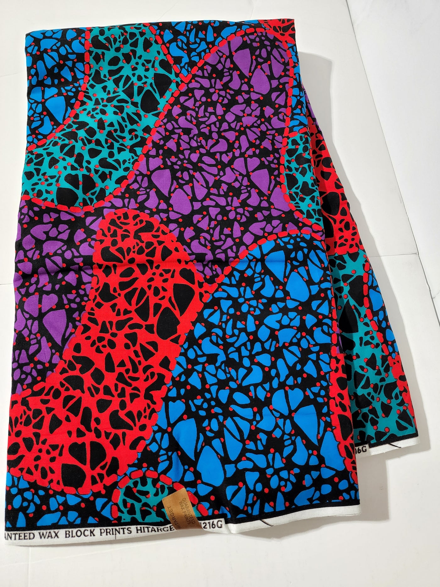 Blue and Red Ankara Fabric, ACS0167
