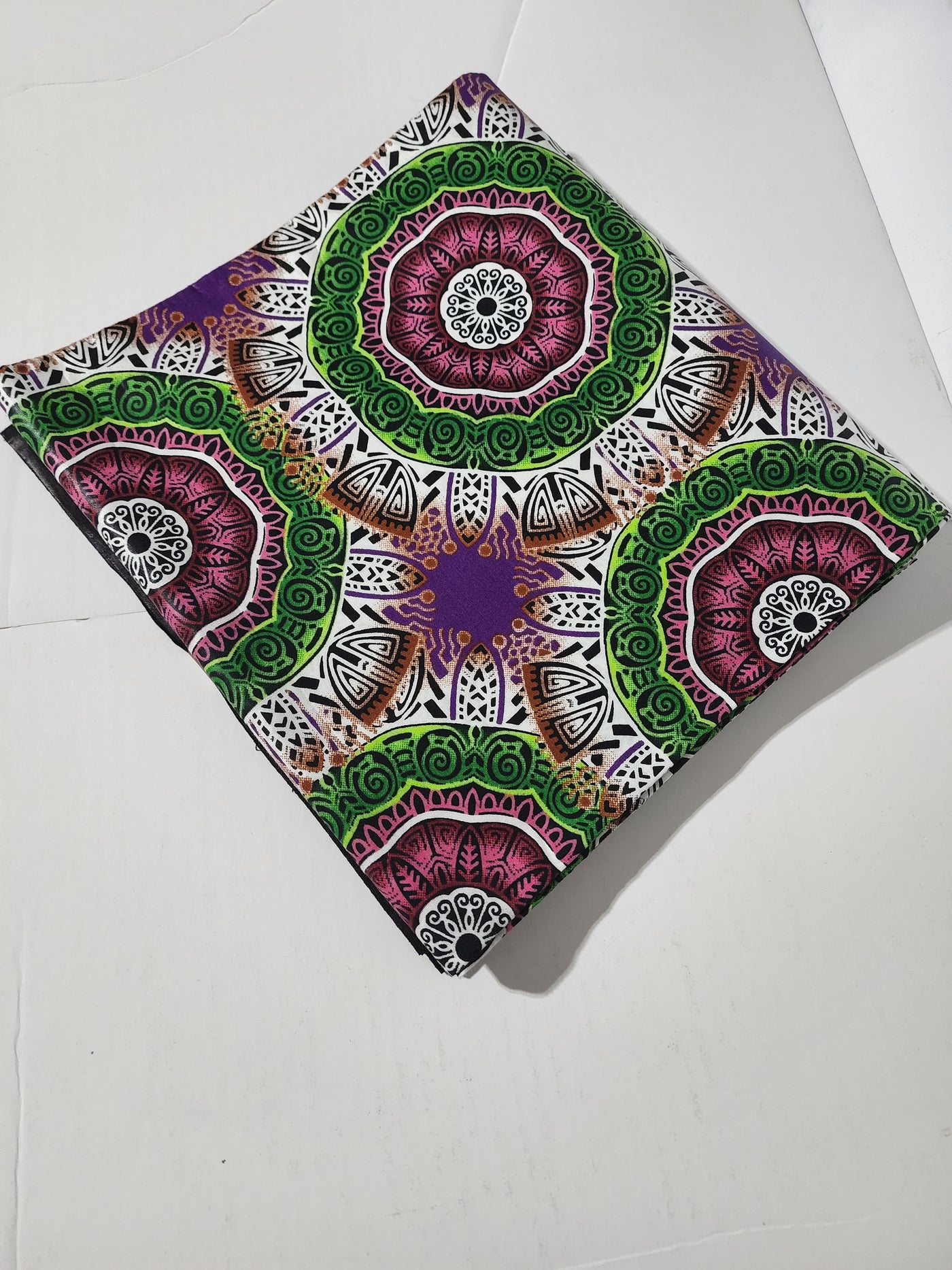 Purple and Green Ankara Fabric, ACS0219