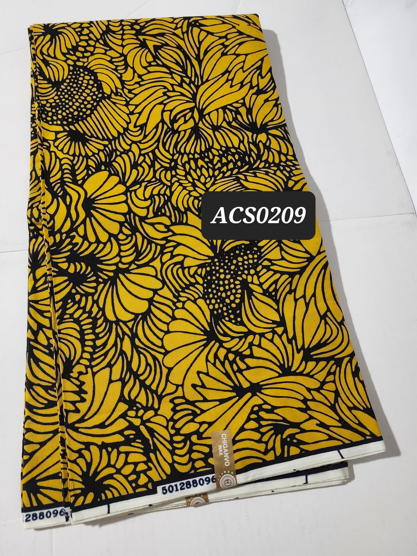 Gold and Black Ankara Fabric, ACS0209