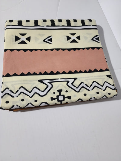 Brown and Cream Tribal Ankara Fabric, ACS0211