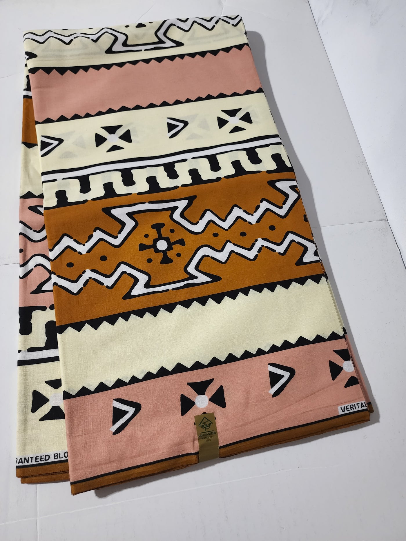 Brown and Cream Tribal Ankara Fabric, ACS0211