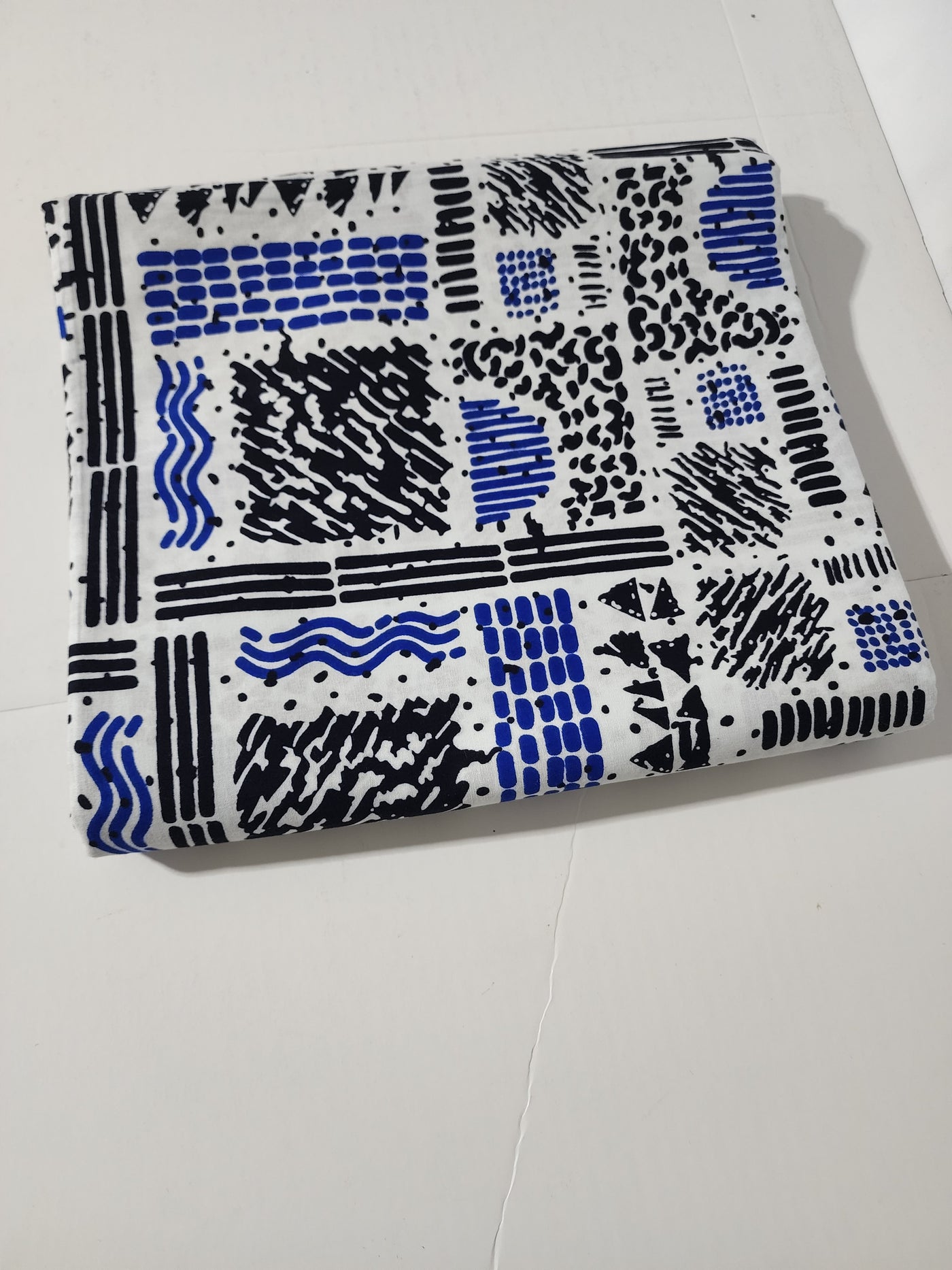 Blue and White Tribal Ankara Fabric, ACS0246
