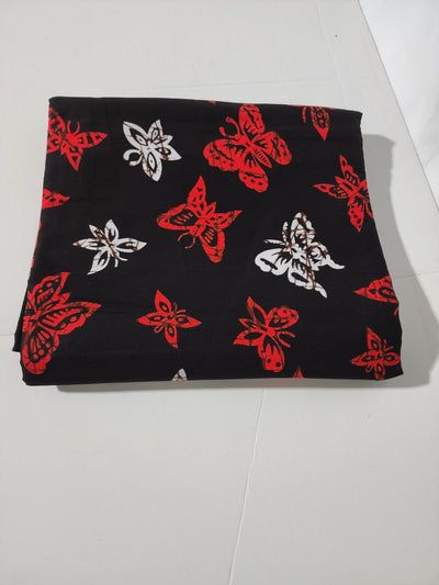 Brown and Red Butterfly Ankara Fabric, ACS0250