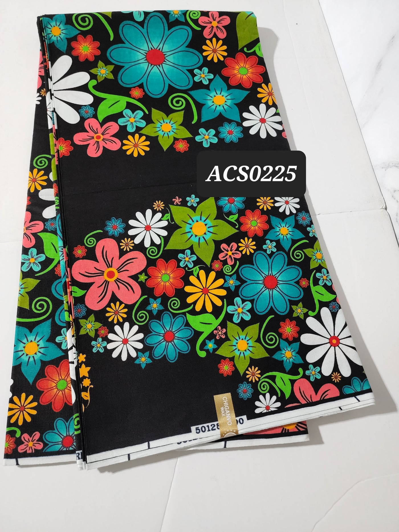 Black and Green Ankara Fabric, ACS0225