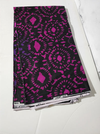Black, Purple abd Magenta Adire Fabric, ACS0257