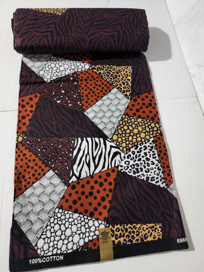 Brown Ankara Fabric
