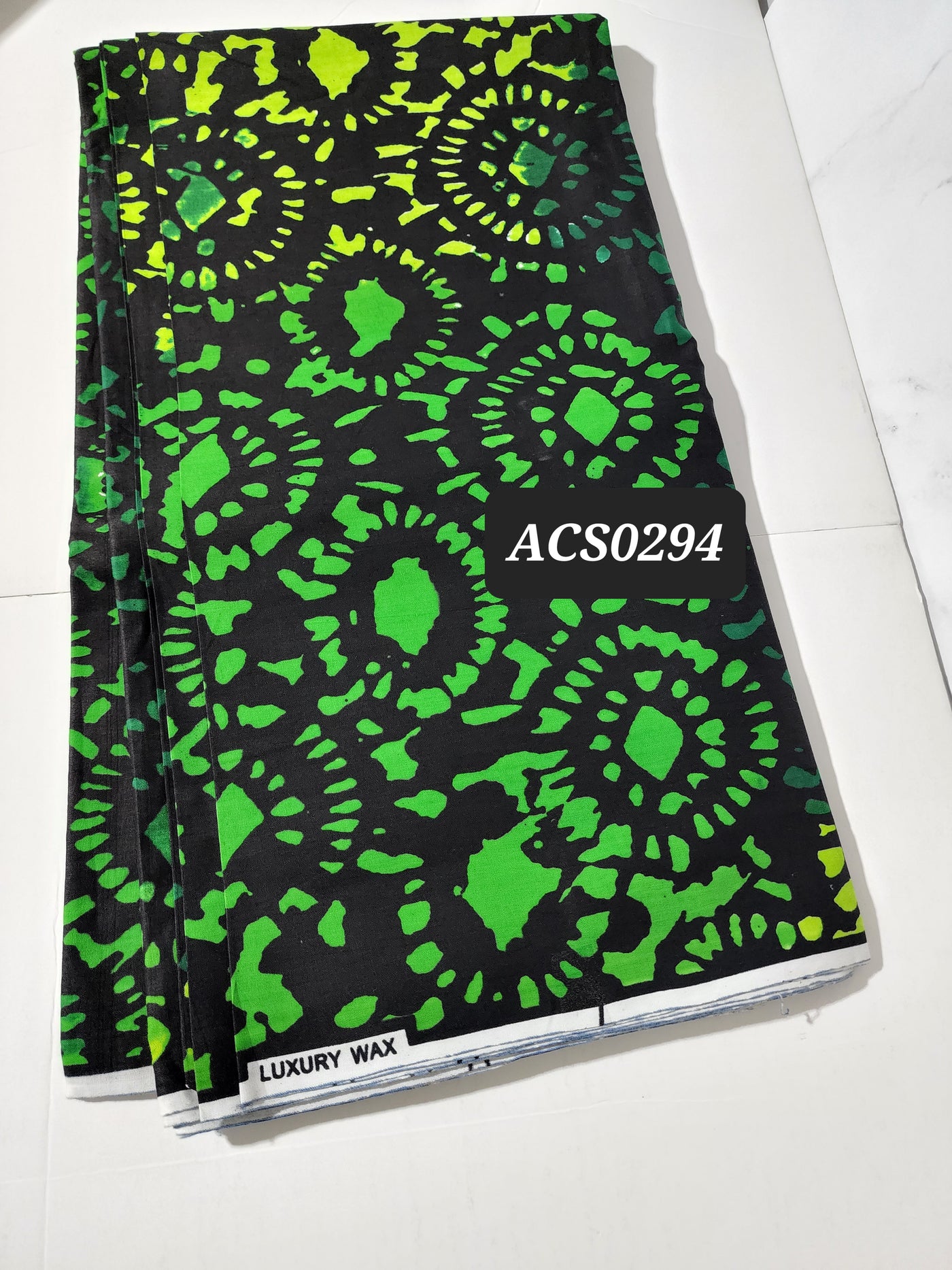 Black and Green Ankara Fabric, ACS0294