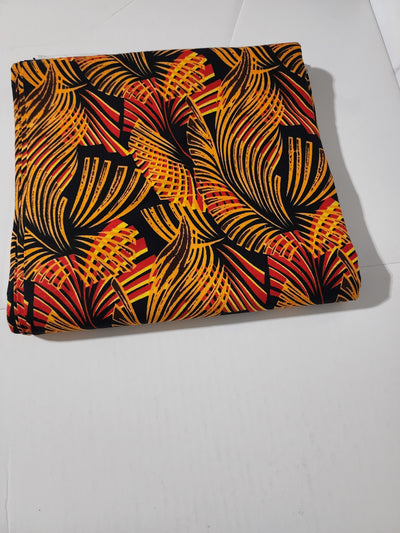 Orange and Black Ankara Fabric, ACS0266