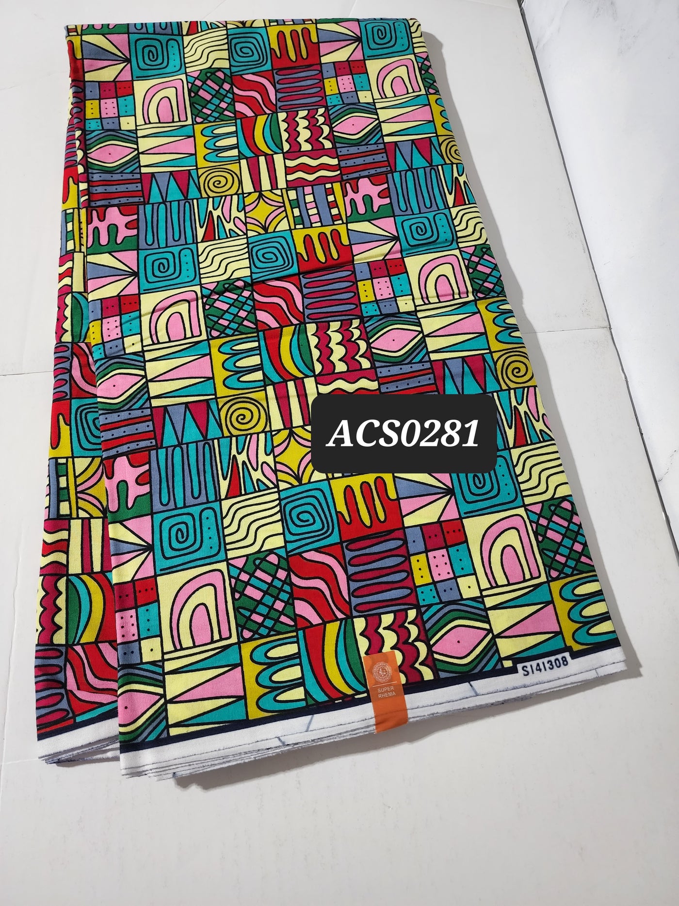 Green and Pink Ankara Fabric, ACS0281