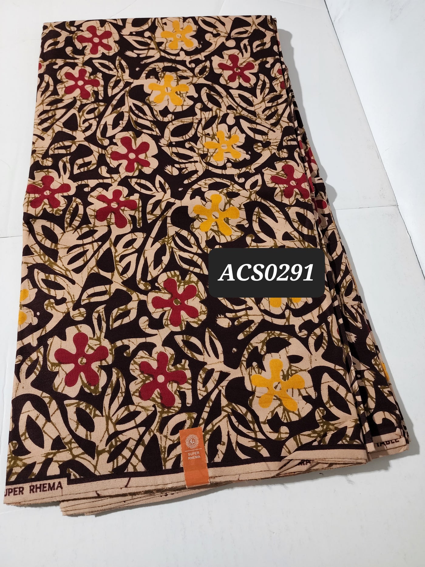 Brown and Red Ankara Fabric, ACS0291