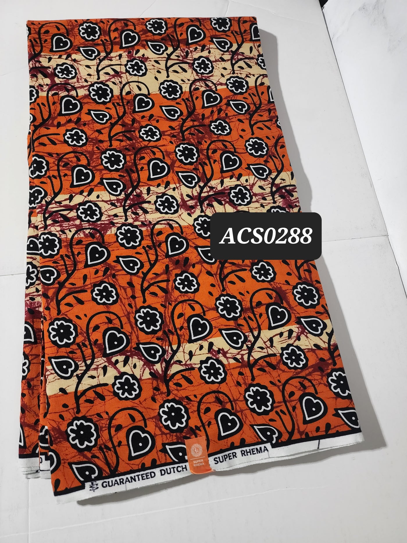 Orange and Brown Ankara Fabric, ACS0288