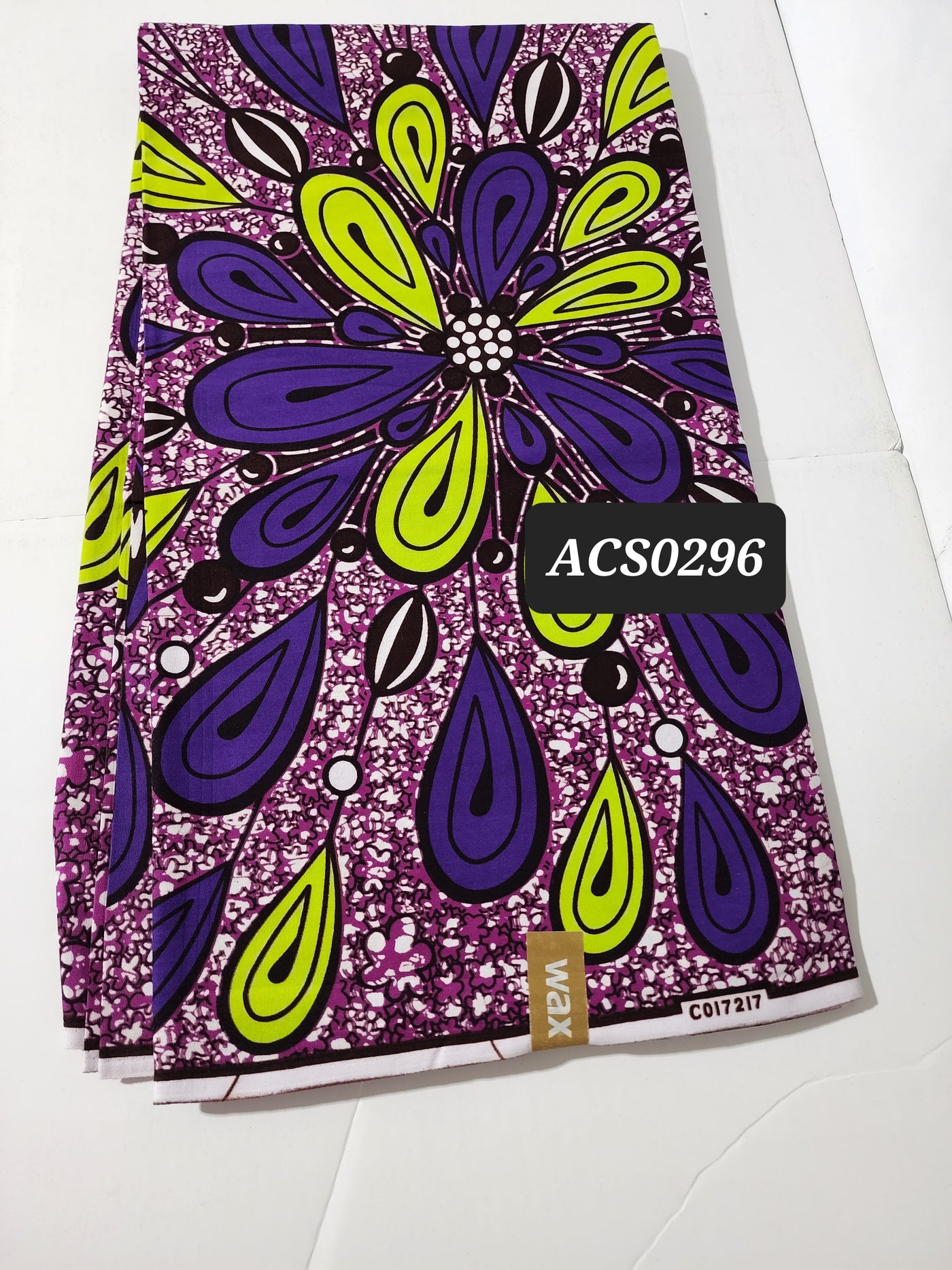 Purple and Green Ankara Fabric, ACS0296