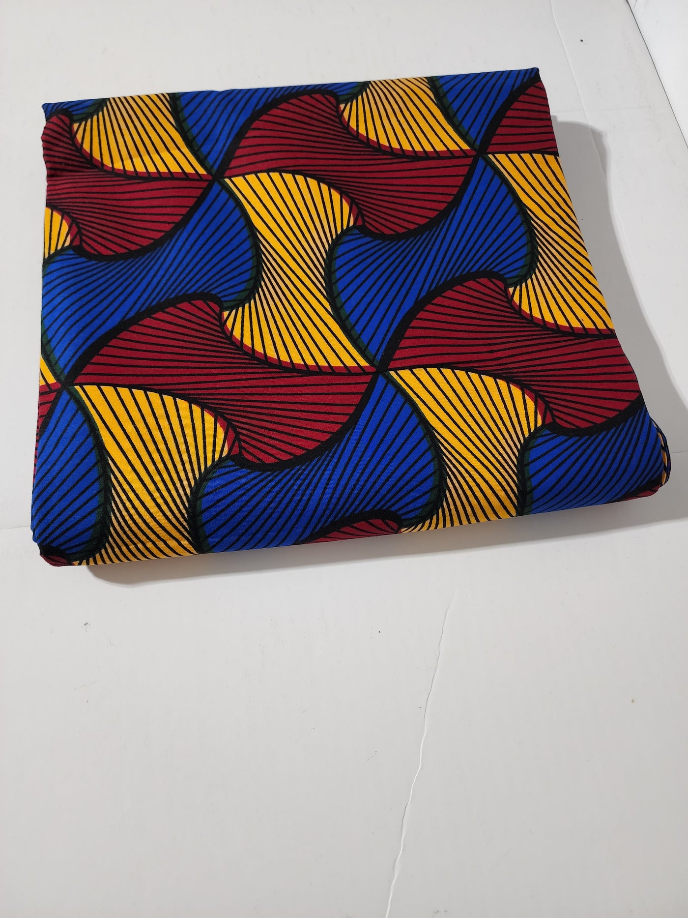 Blue, Yellow and Red Ankara Fabric, ACS0294