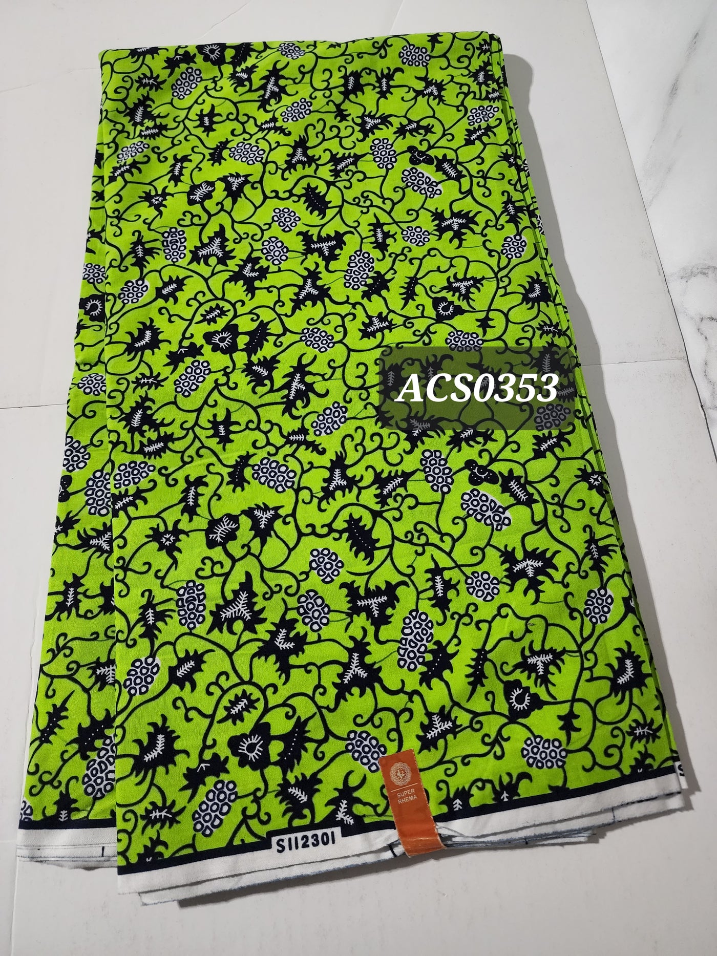 Green and Black Ankara Fabric, ACS0353
