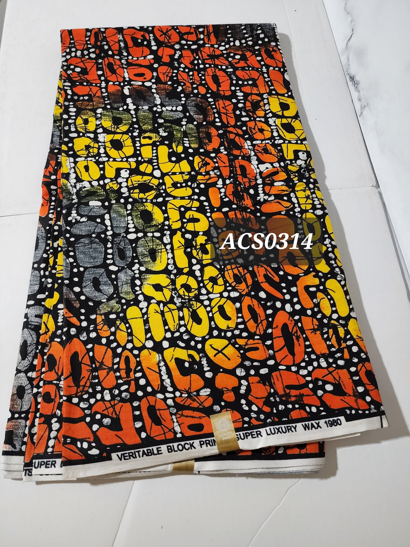 Orange and Yellow Ankara Fabric, ACS0314