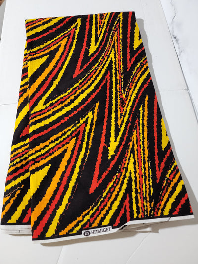 Black and Yellow Ankara Fabric. ACS0323