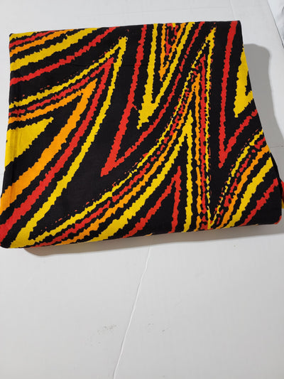 Black and Yellow Ankara Fabric. ACS0323