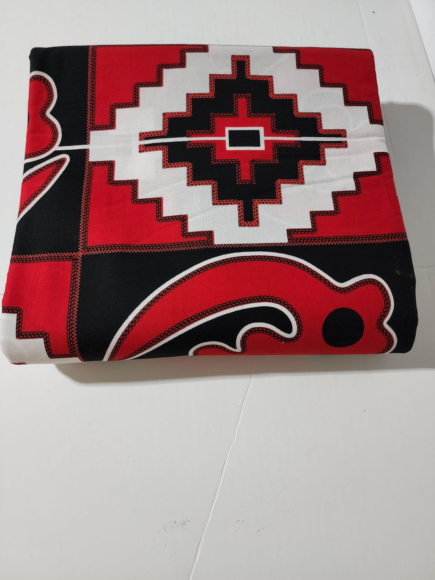 Red and White Tribal Ankara Fabric, ACS0325